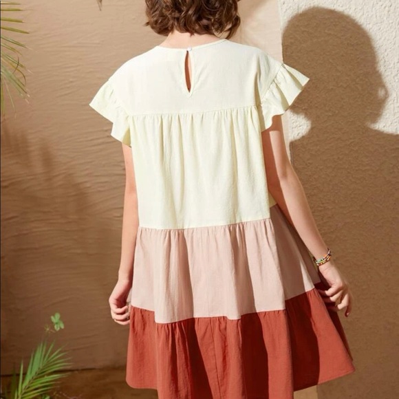 ππHOST PICK!!!ππ SHEIN Teen Girls Color Block Flounce Hem Smock Dress - Picture 2 of 3